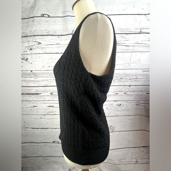 Women’s Black Sweater Tank Top - Picture 4 of 6